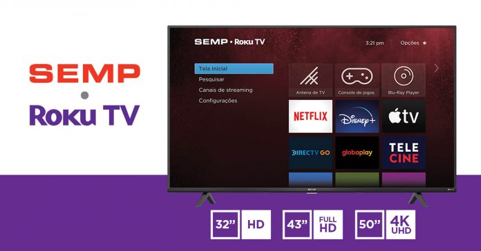 Modelos SEMP Roku TV virão com o sistema operacional da Roku integrado