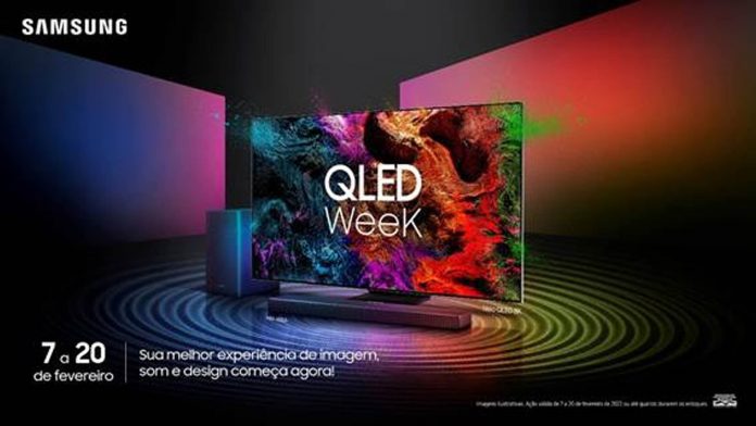 Hoje (17/02), acontece a Samsung Live Shop dedicada à linha de TVs QLED