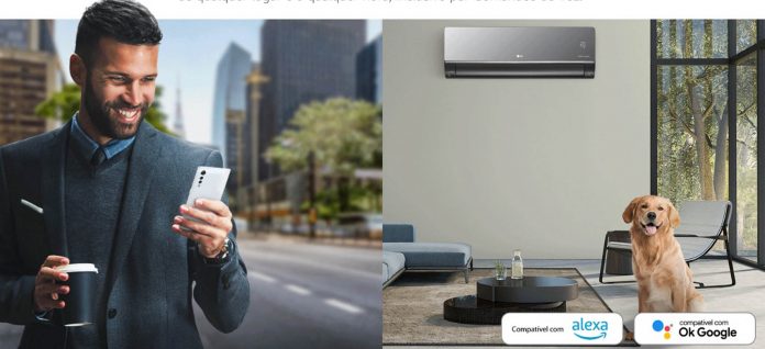 Você faz o clima com o ar-condicionado LG Dual Inverter Voice Artcool UV Nano