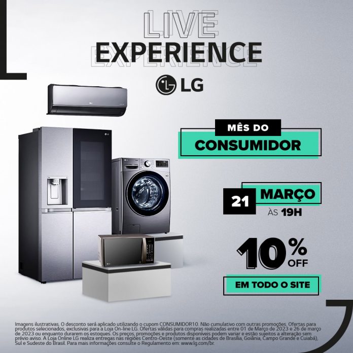 LG comemora o Mês do Consumidor e promove live com ofertas de linha branca